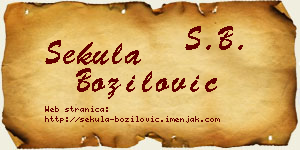 Sekula Božilović vizit kartica